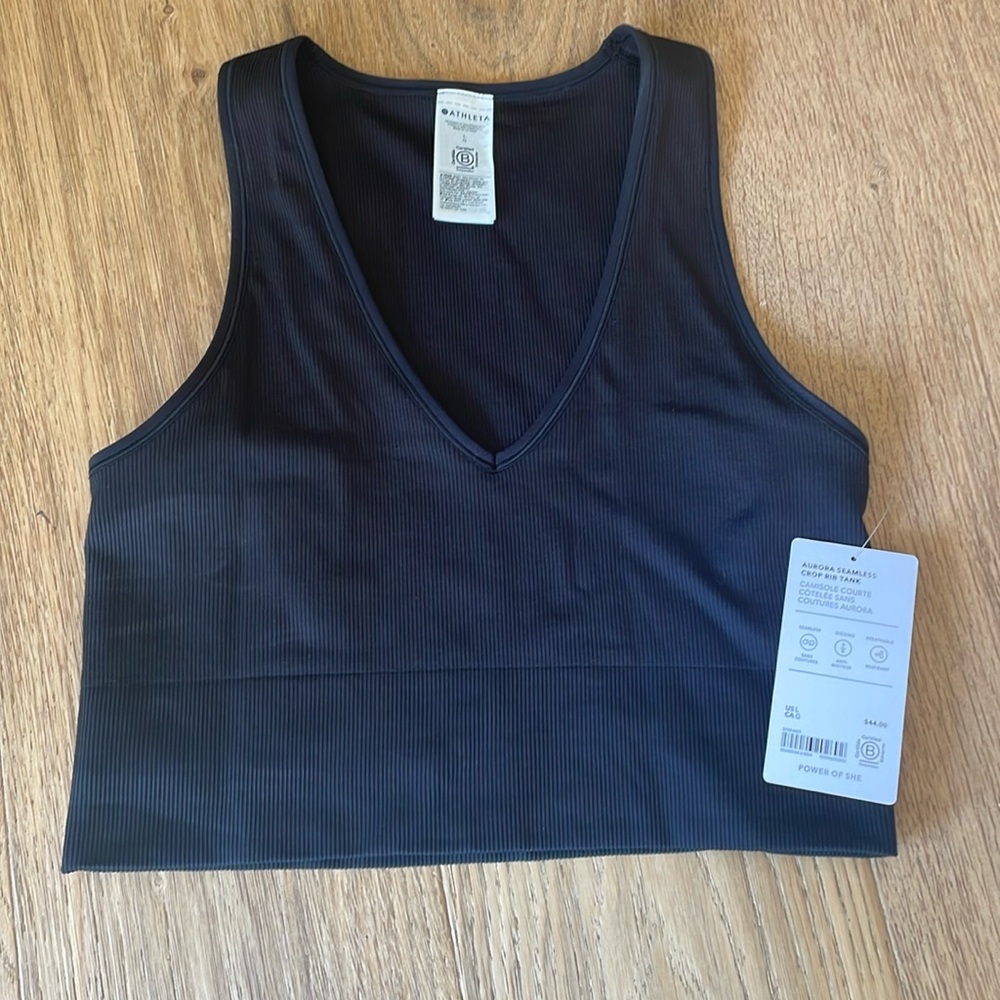 Athleta aurora seamless crop rib tank.